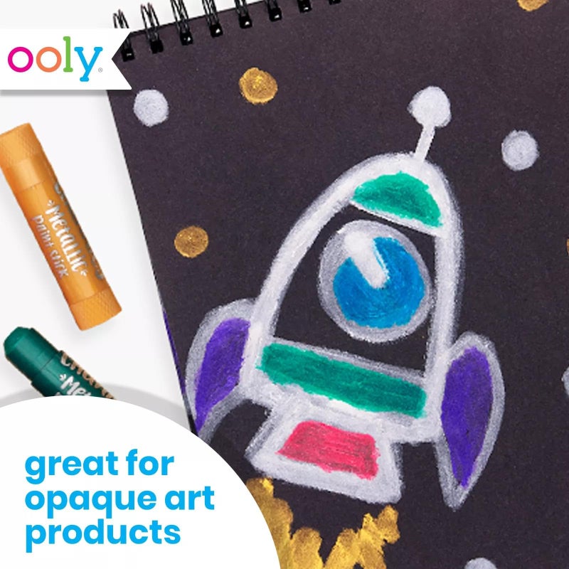 OOLY DIY Cover Small Sketchbook, 5 x 7.5 Inches, Black Paper Sketchbook, Drawing Book for Kids, Artists Drawing Pad for Gel Pens and White Pencils - Image 4